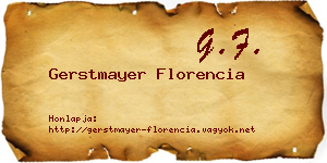 Gerstmayer Florencia névjegykártya